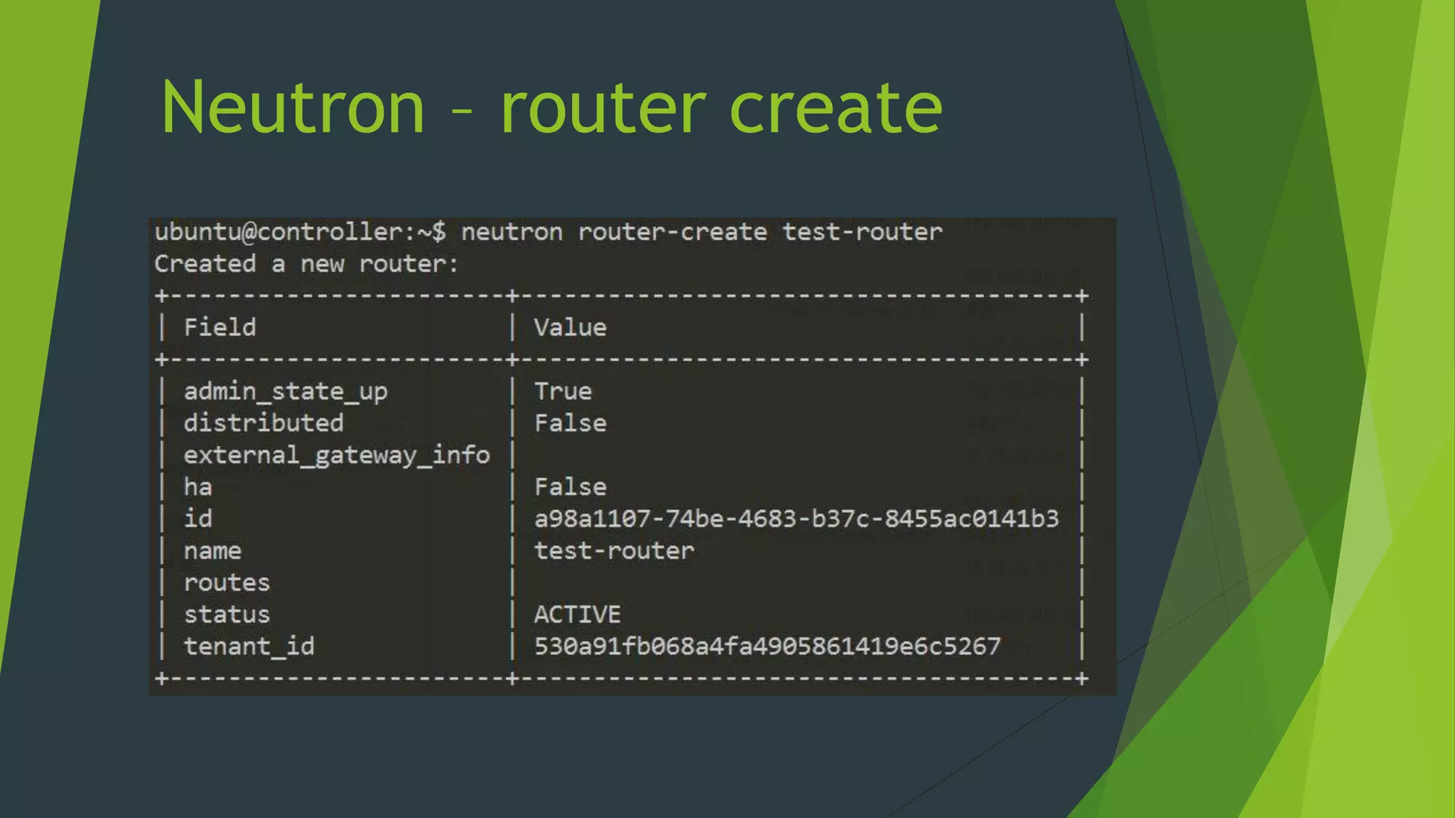 Neutron – router create
 