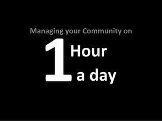 Managing your Community on

          Hour
           a day
 