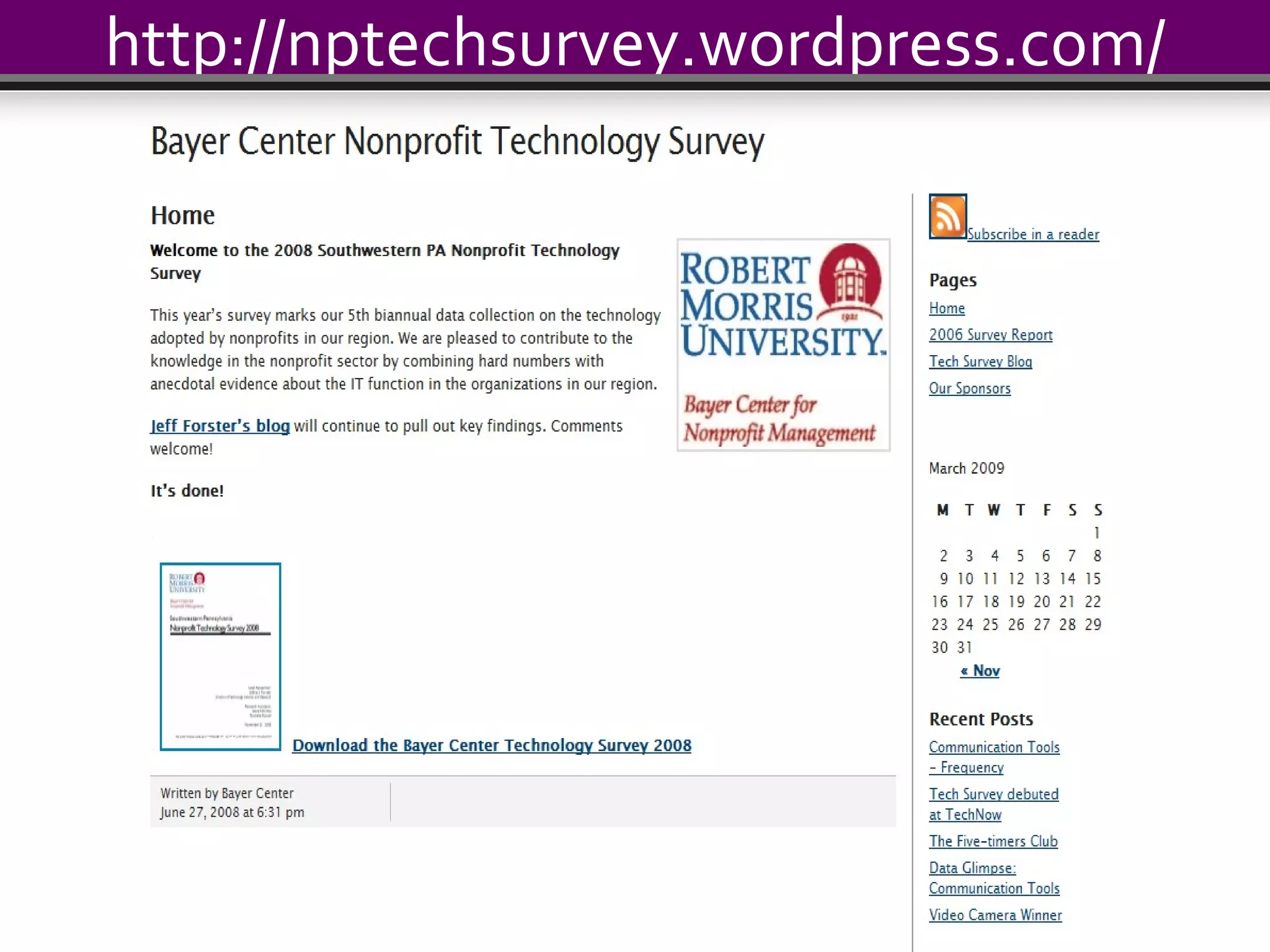 http://nptechsurvey.wordpress.com/ 