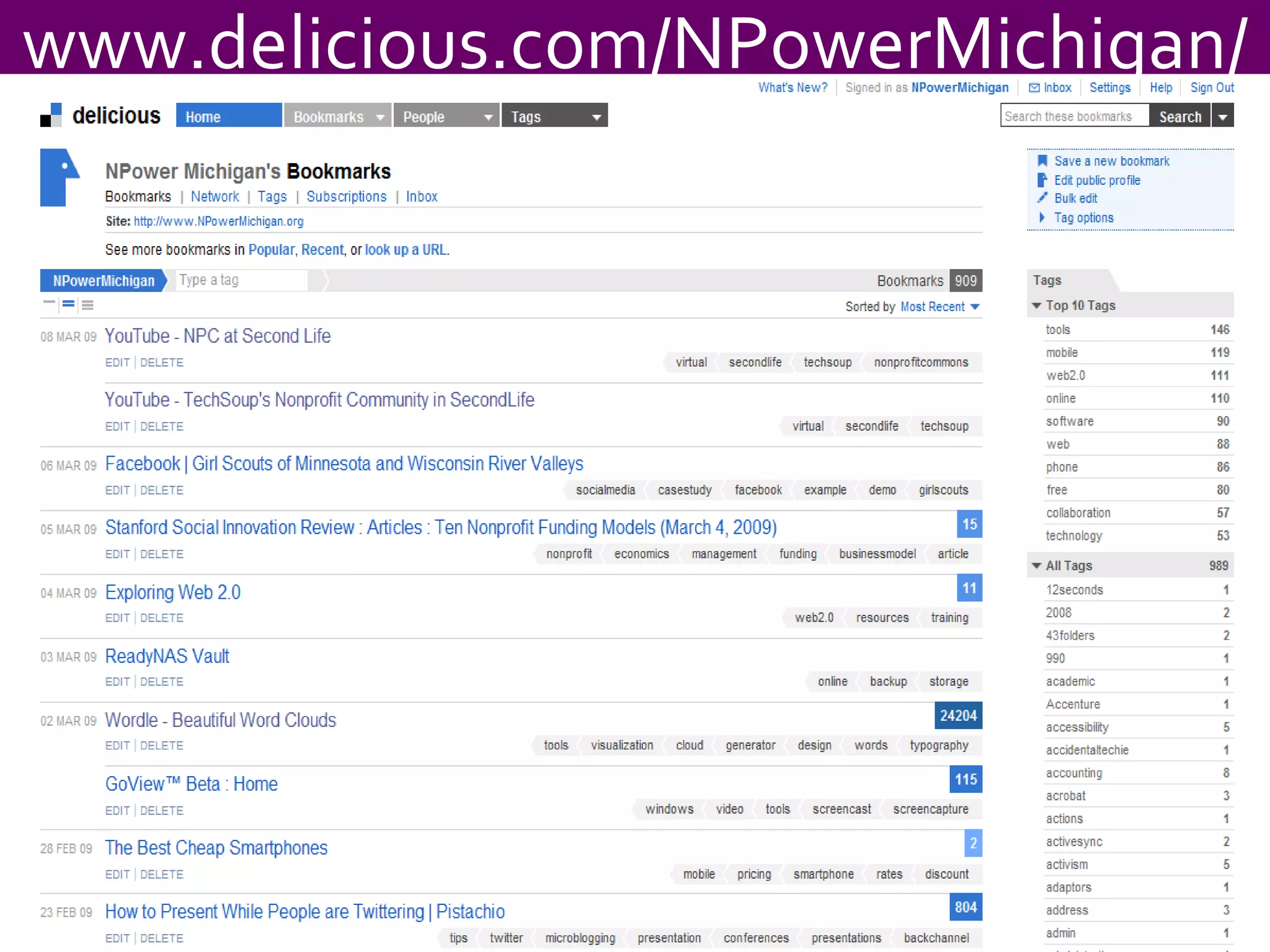 www.delicious.com/NPowerMichigan/ 