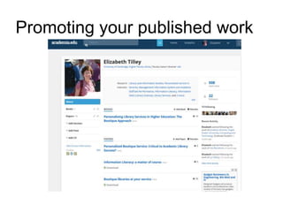 Promoting your published work 
 