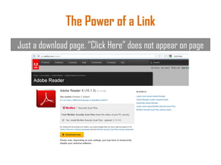 The Power of a Link
Just a download page. “Click Here” does not appear on page
 