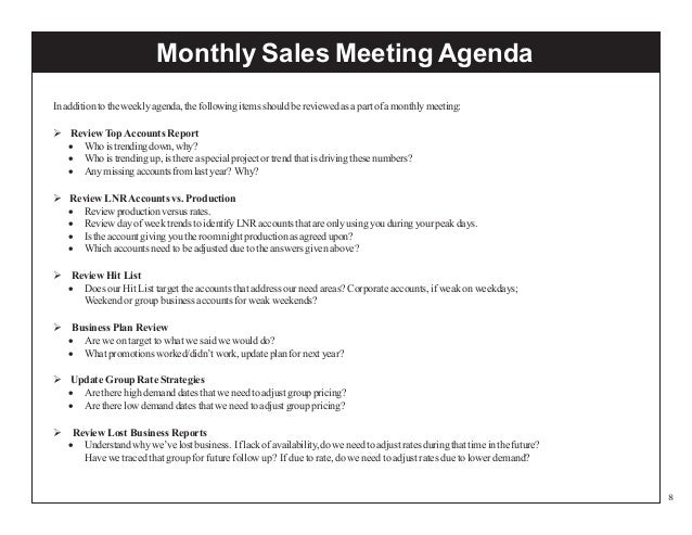 sales meeting agenda