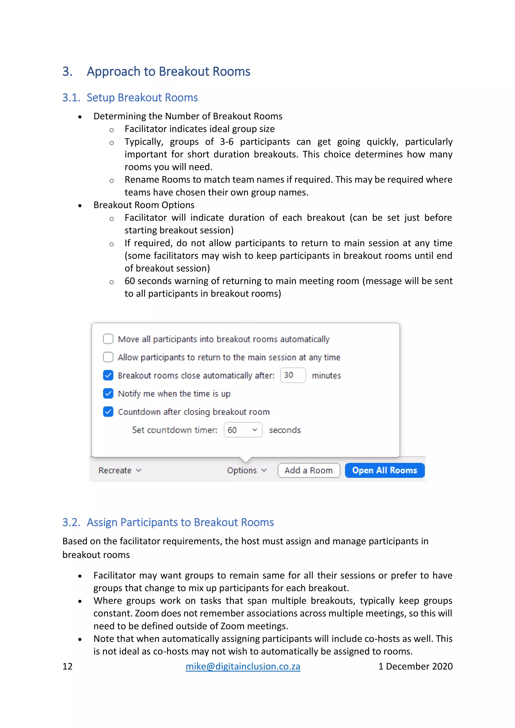 Managing zoom interactive online sessions