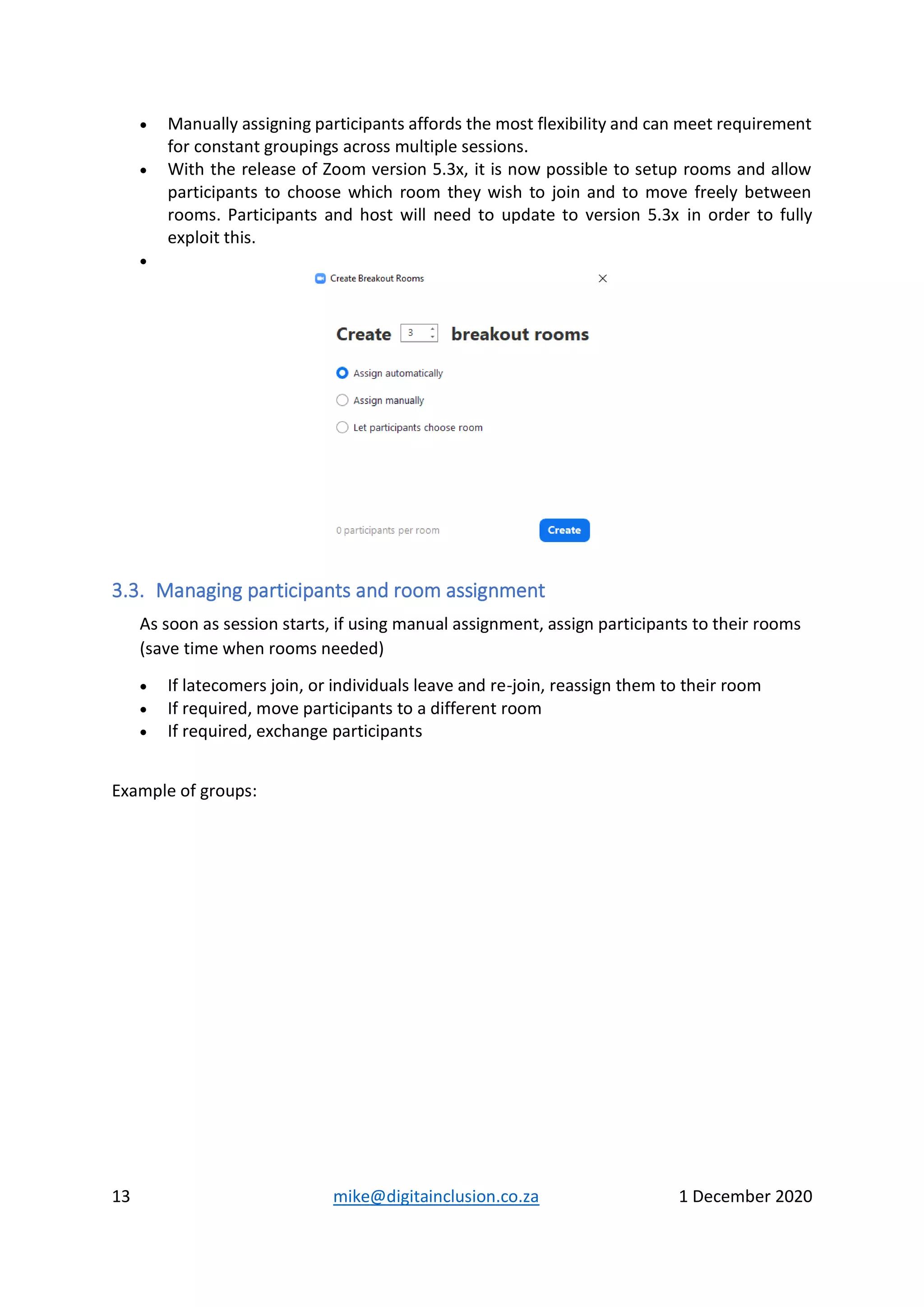 Managing zoom interactive online sessions
