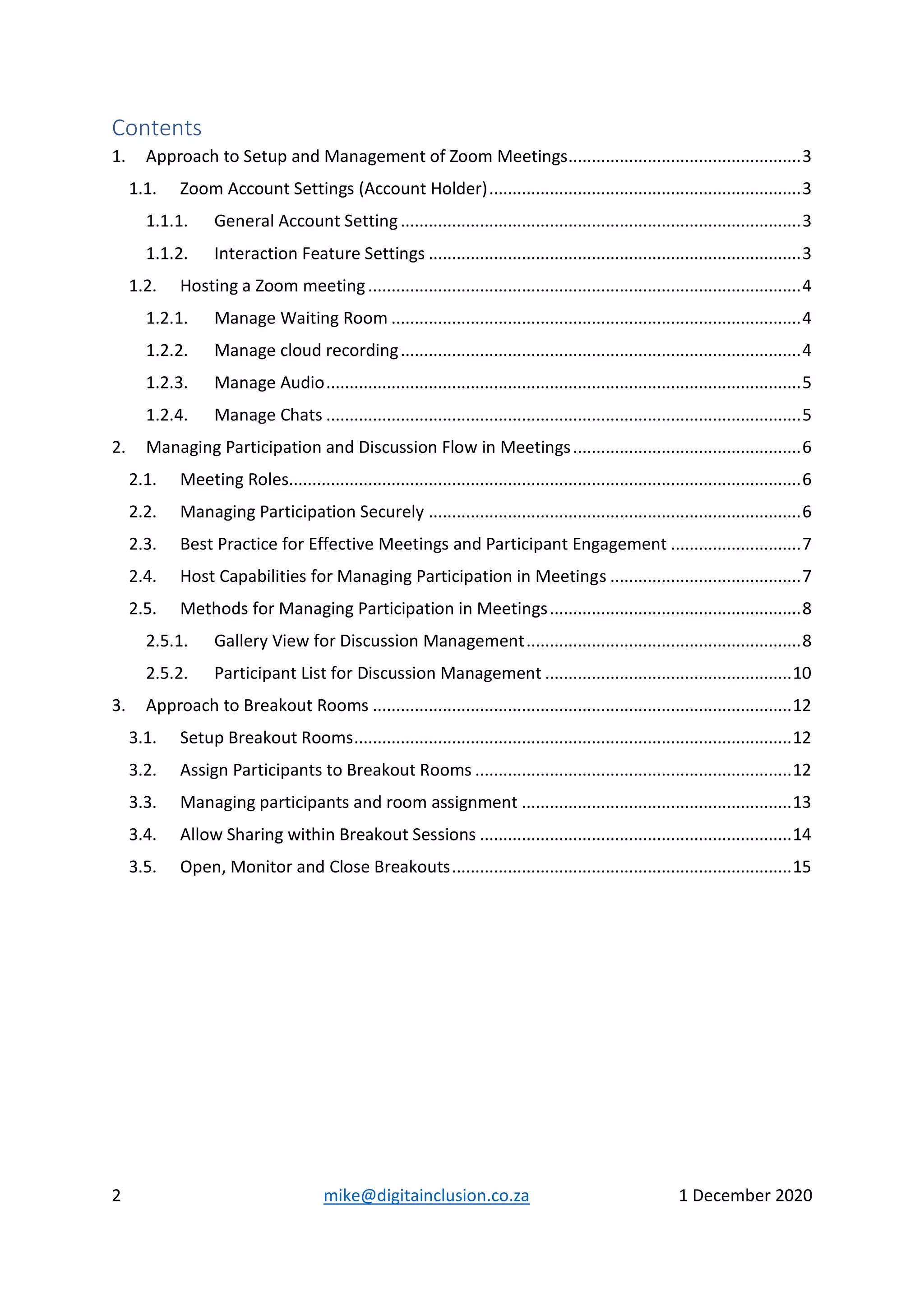 Managing zoom interactive online sessions