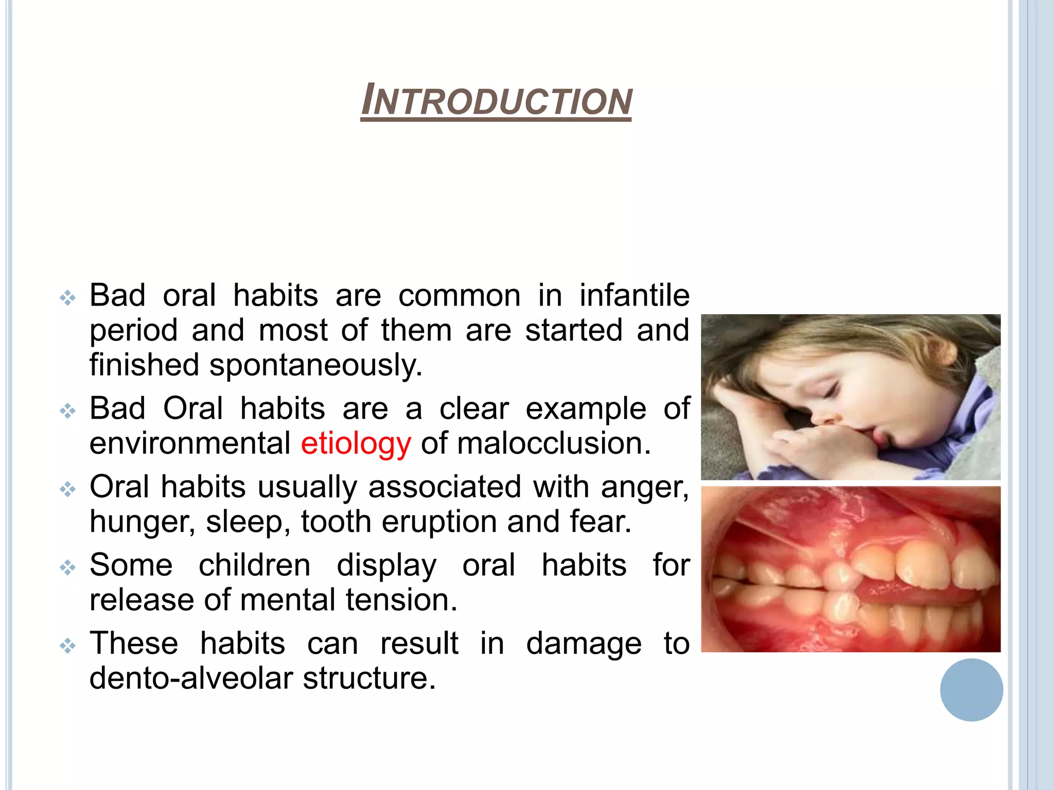 Operative Habits Example Managment of pernicious oral habits | PPTX