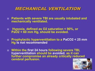 Tbi Pao2 Graph Management of Traumatic Brain Injury in ICU | PPTX