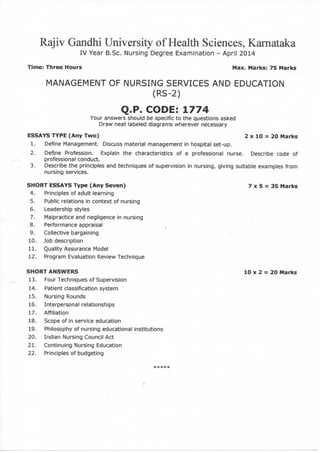 Managment services nsg education