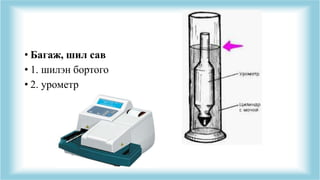 • Багаж, шил сав
• 1. шилэн бортого
• 2. урометр
 