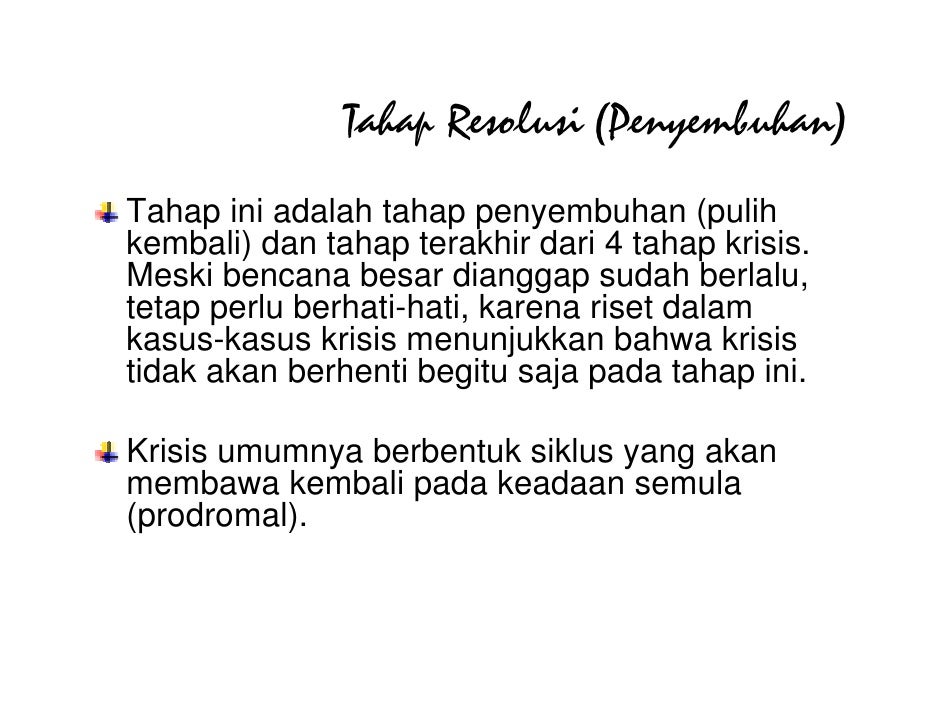 Manajemen Krisis Outline Kuliah5