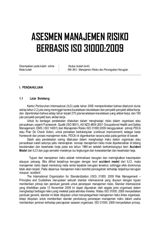 Manajemen Resiko Iso 31000 2009
