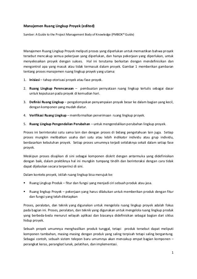 Manajemen Ruang Lingkup Proyek<script async src=