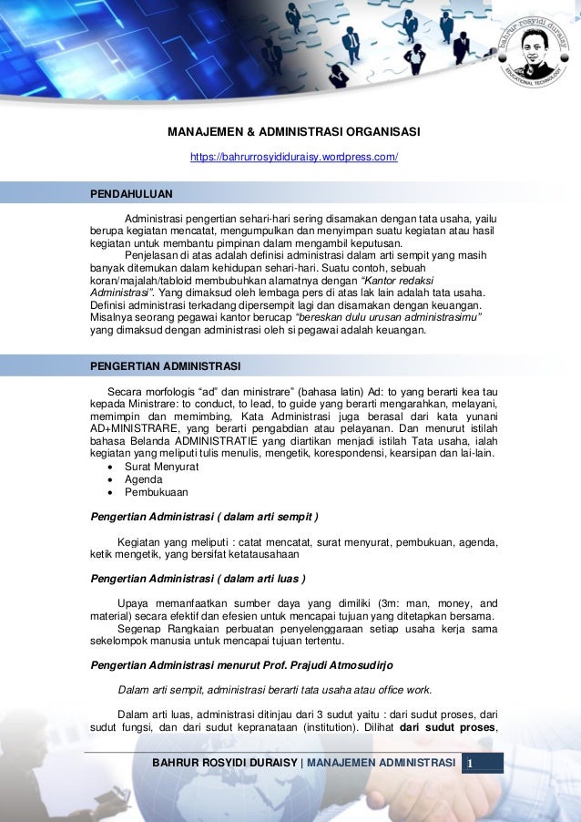 Manajemen Administrasi Organisasi