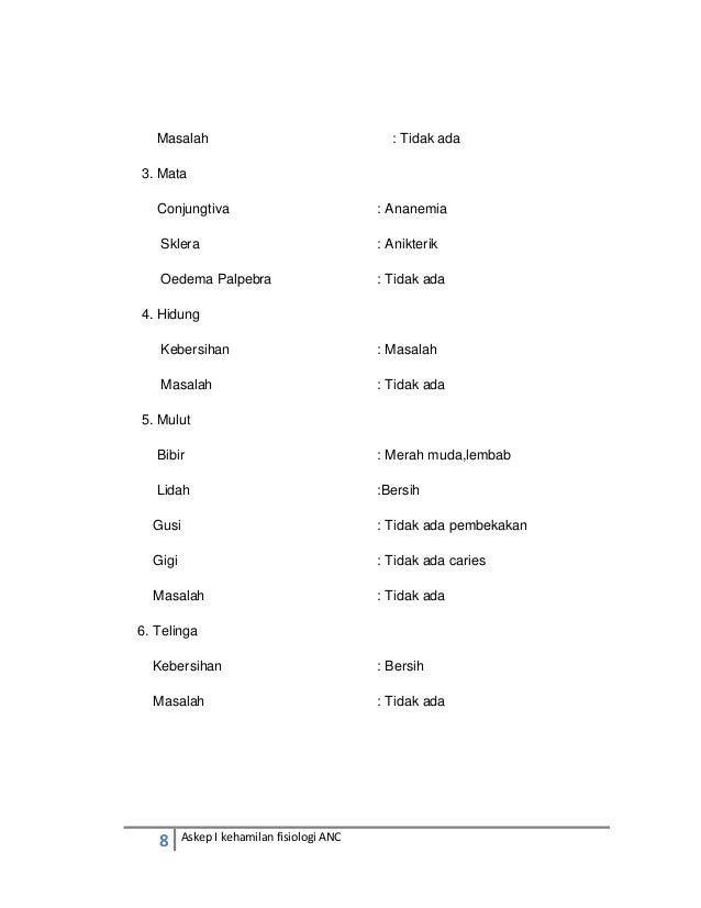 Manajemen asuhan kebidanan antenatal fisiologi pada ny
