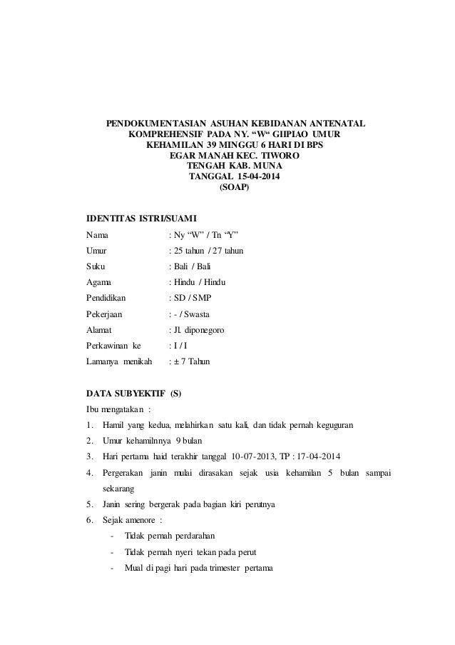 Manajemen asuhan kebidanan antenatal komprehensif AKBID 