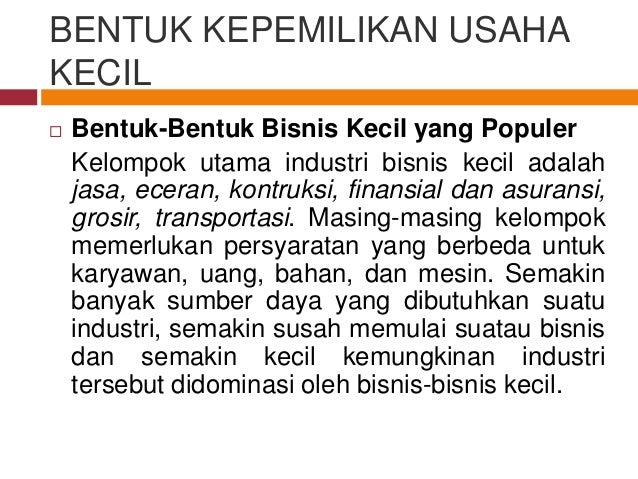 Manajemen Bisnis Kecil Kewirausahaan