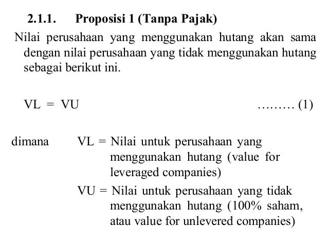 Contoh Soal Teori Mm Tanpa Pajak Contoh Soal Terbaru