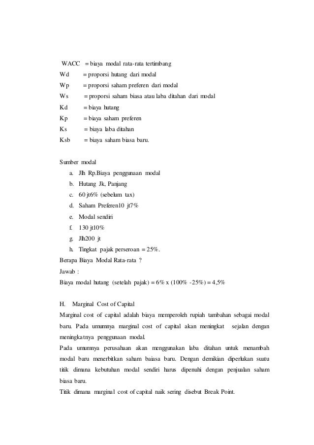 Contoh Soal Wacc Laba Ditahan | Tips Belajar Cara Pintar