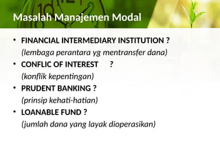 Materi Manajemen Modal Pada Perbankan dan Penjelasannya | PPTX