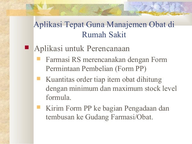 Manajemen obat di rumah sakit