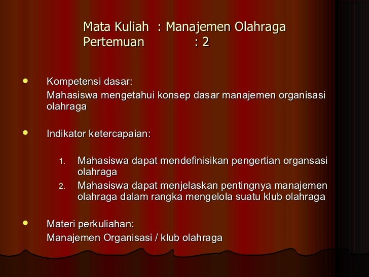 Manajemen Olahraga