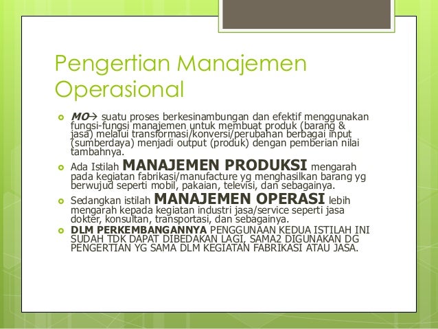 Manajemen Operasional 1