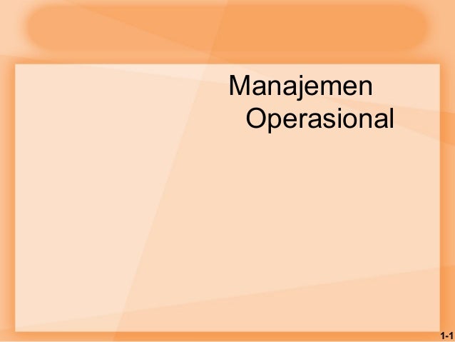 Manajemen Operasional