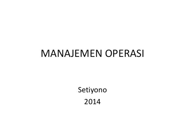 Manajemen Operasional