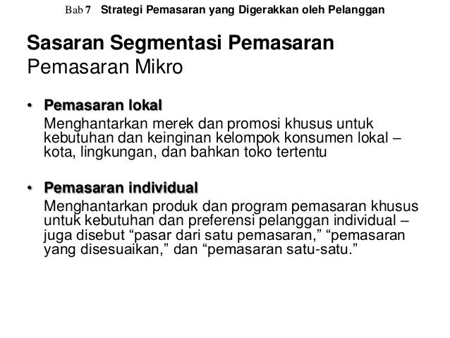Strategi Pemasaran Yang Digerakkan Oleh Pelanggan Bab 7 Prinsip Pri