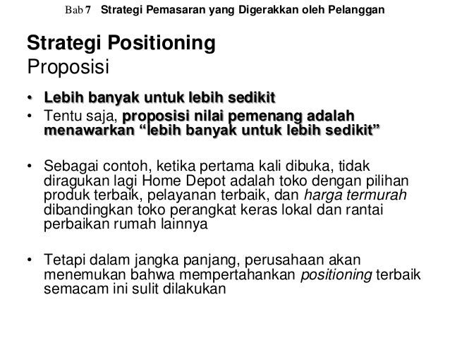 Strategi Pemasaran yang Digerakkan oleh Pelanggan - Bab 7 