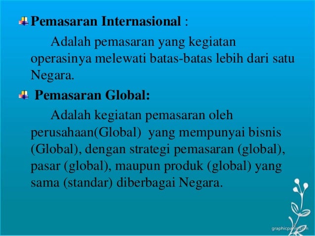 Manajemen pemasaran internasional