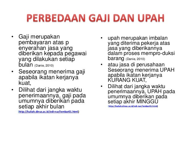 Beda upah dan gaji