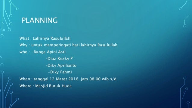 Ekonomi tentang : Manajemen perencanaan acara maulid di 