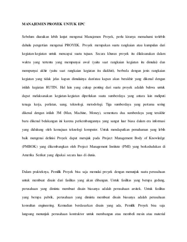 Manajemen proyek untuk epc