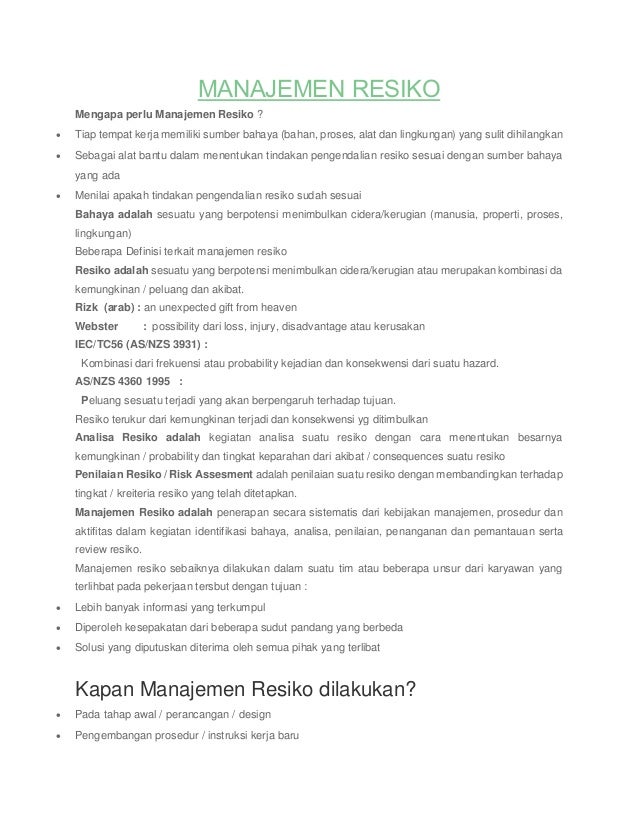 Manajemen Risiko