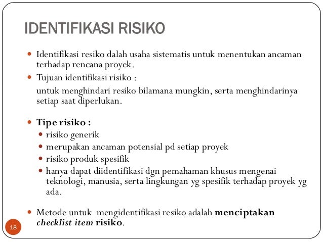 Contoh Identifikasi Risiko Proyek - Contoh Jos