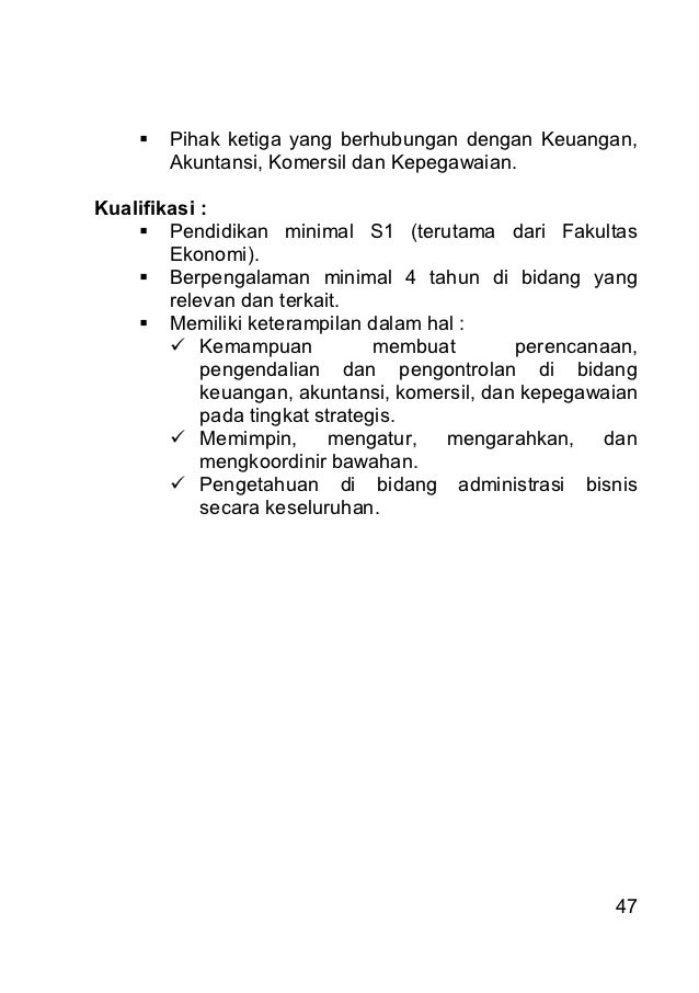 Contoh Job Description Kepala Produksi - JobsDB