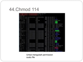 44.Chmod 114
Untuk mengubah permission
suatu file
 