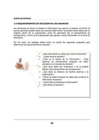 Análisis de Sistemas

  9

                               & &  $&        % :/        &                ?       $&
:/         &      0/        &: /                       &  0/               &         :/
 &              &       &     , %?                    &    0 &   0&
&              ? $&
                  /         &    , % 0 &           & & / . $&     %


  &       & , ?
             %                            &    /            /             0&   /        0 &
      &    &    & : &
                   /                 %@



                            •   ¿3/ $&
                                   9          %      / ,0 &           &                %?
                            •   ¿3/9                 %?
                            •   ¿ /           $/               $&         %?       ¿3/9
                                               &            0& /
                                / ,           0&              %?
                            •   ¿3/ &9                       &    +                0
                                      &   0&                &                  ?
                            •   ¿3/  9                      $/             A&
                                 &    , %?
                            •   ¿ %             0&     &          0 & 0&           /&
                                  $&    %        & ?
                            •   ¿ %         0&     &       $&     %?
                            •   ¿3/  9         /&    ?
 