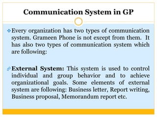 Gp Communication Mananging communication of Grameenphone | PPTX