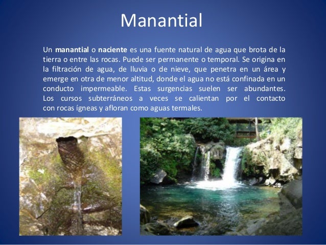 Resultado de imagen de que es un manantial de agua