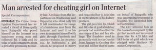 Man arrested for cheating girl on internet