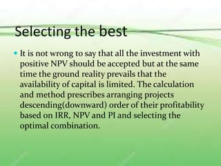Capital rationing - Meaning, Types and Problems of Project Selection ...