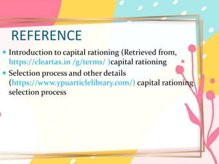 Capital rationing - Meaning, Types and Problems of Project Selection ...