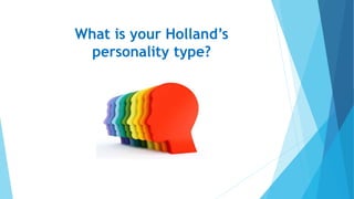 What is your Holland’s
personality type?
 