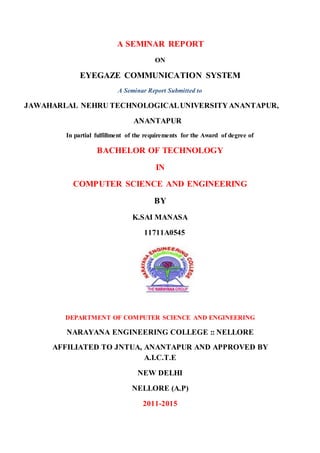 eyegaze communication system | PDF