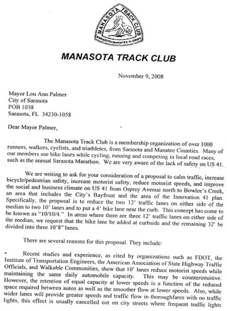 Manasota Track Club Letter