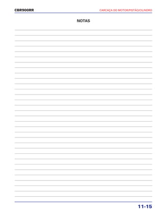 CARCAÇA DO MOTOR/PISTÃO/CILINDRO
11-15
CBR900RR
NOTAS
 