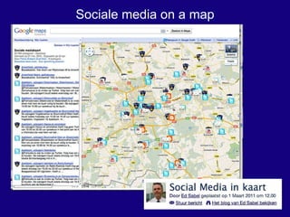 Sociale media on a map